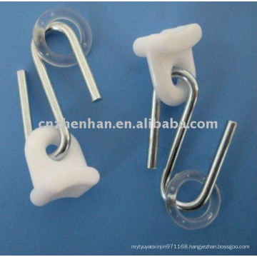 Awning components-Iron galvanized steel hanger with white plastic,Clear Plastic rings,metal hook,White plstic clip for blinds